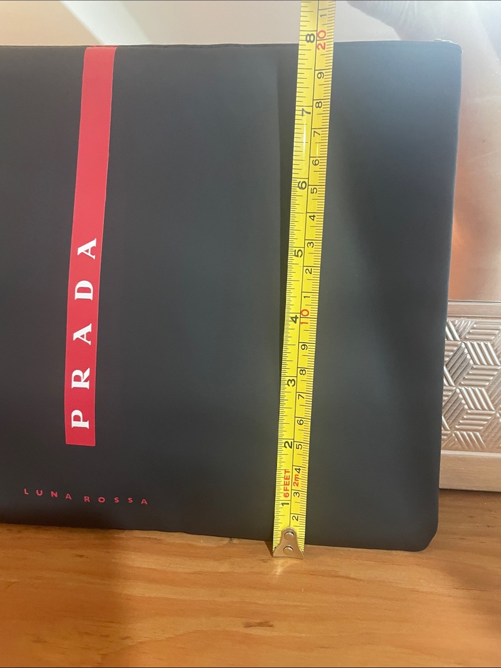 ๐ Prada Black Toiletry Pouch with Red Center Stripe - Picture 6 of 11